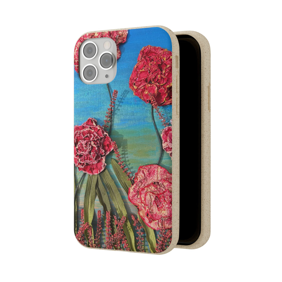 Biodegradable Floral Phone Case — Pink Carnation Eco-Friendly iPhone Cover