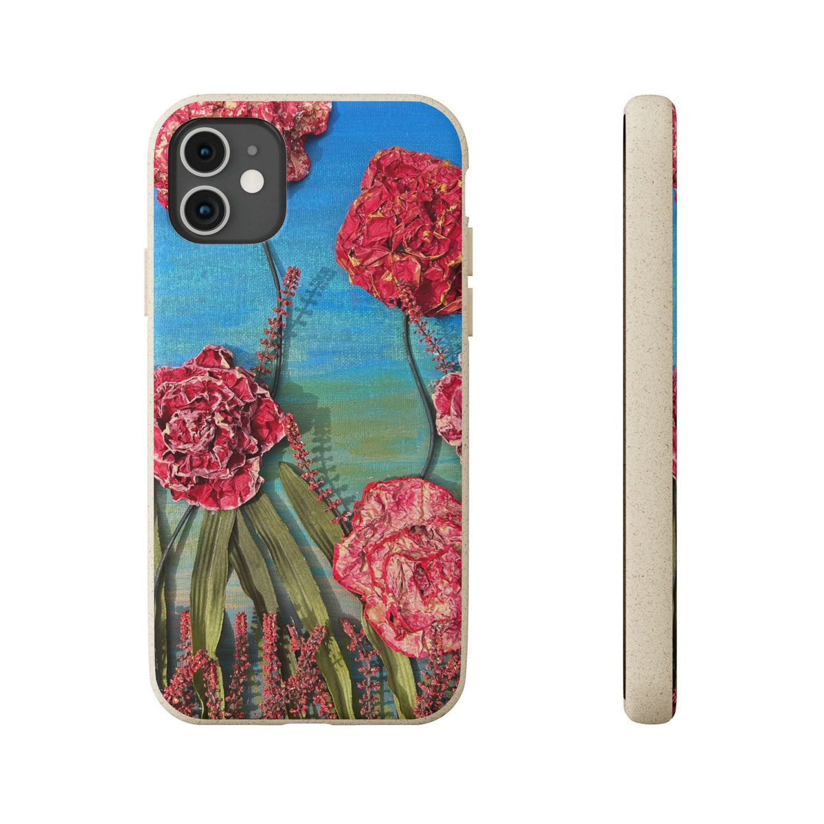 Biodegradable Floral Phone Case — Pink Carnation Eco-Friendly iPhone Cover
