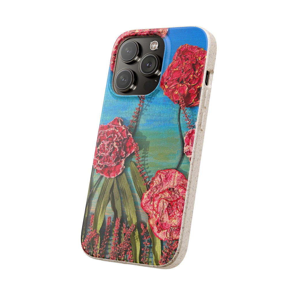 Biodegradable Floral Phone Case — Pink Carnation Eco-Friendly iPhone Cover
