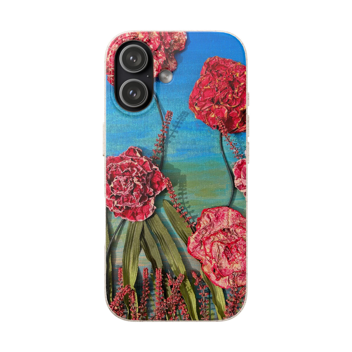 Biodegradable Floral Phone Case — Pink Carnation Eco-Friendly iPhone Cover