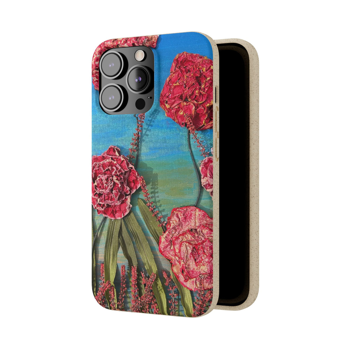 Biodegradable Floral Phone Case — Pink Carnation Eco-Friendly iPhone Cover