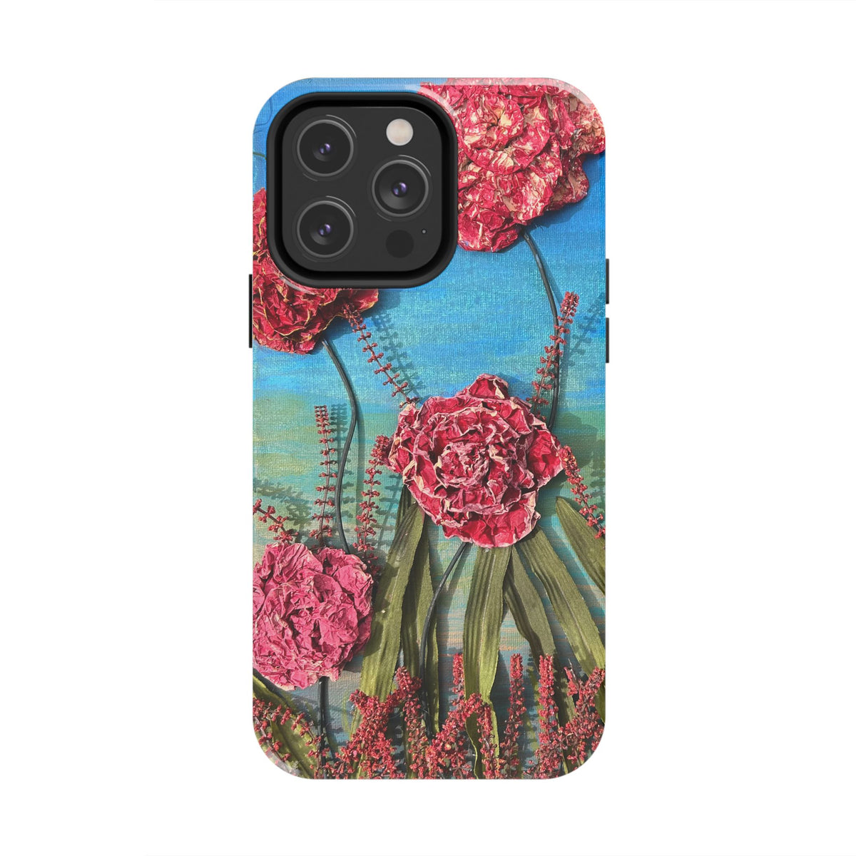 Pink Carnation Garden Tough Phone Case — Hand-Painted Floral, Faith-Inspired Protective Cover